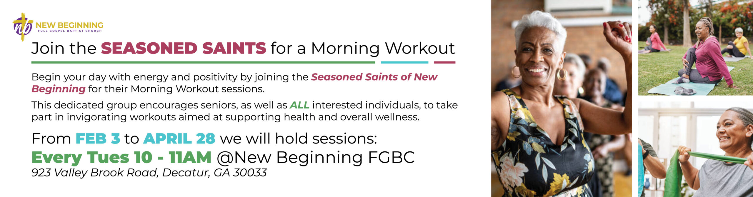 Senior Saints Morning Workout_newsletter banner